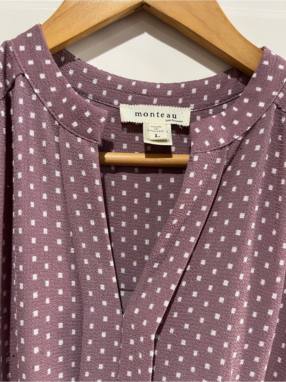 Monteau Mauve Geometric Print Belted Midi Dress Size L - Picture 7 of 11